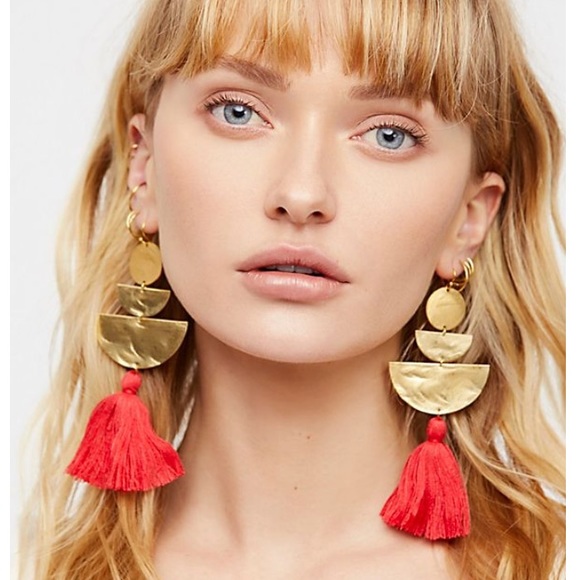 Free People Jewelry - FREE PEOPLE | Bryce Canyon Earrings, Crimson Red